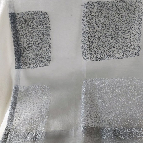 Large transparent gray scarf with square patterns new