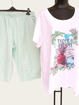 Plus size τιρκουάζ σετ tropical 2XL μεταχειρισμένο