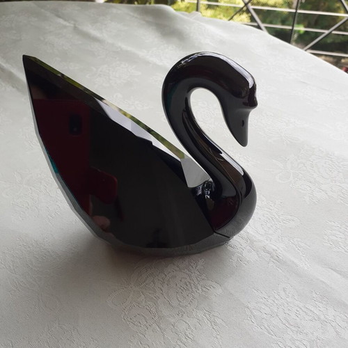 Swarovski Crystal Soulmate Swan Jet Black Huge New Limited Edition