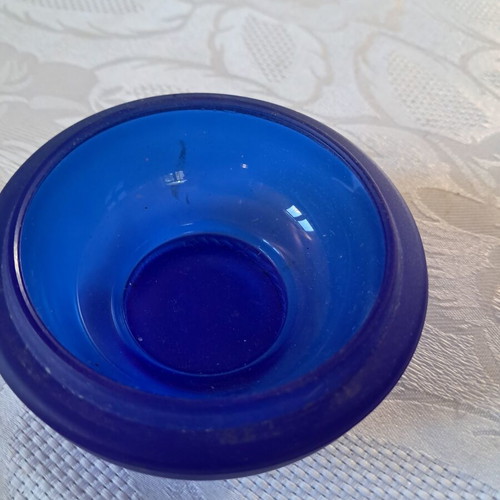 Cristofele cobalt blue candlestick like new, 1990s