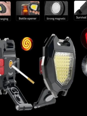 Μίνι εργαλείο επιβίωσης-φώς καινούργιο με LED τριών χρωμάτων και ανοιχτήρι