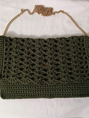 Ръчно изработена плетена чанта за рамо с верига