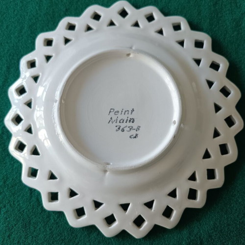 Vintage ceramic decorative plate handmade, like new, from France