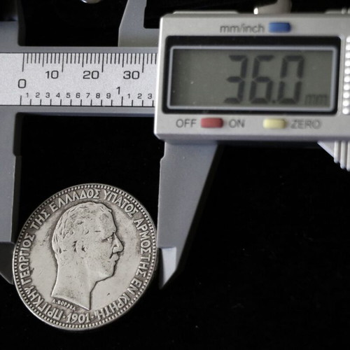 5 Drachma Silver Coin 1901 Cretan State 0.750 Fine Silver New