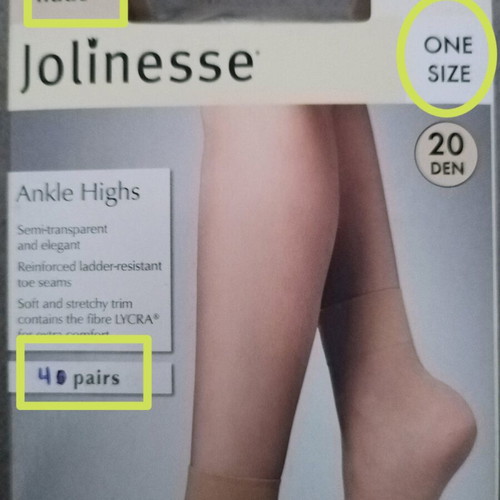 Ankle-high tights new, pack of 4 pairs, beige