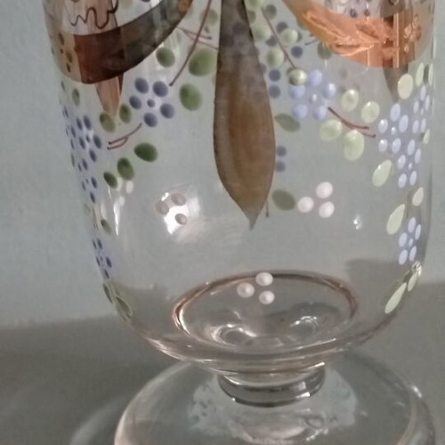 Beykoz Vase from Sultan's Glassworks like new, hand-painted vintage