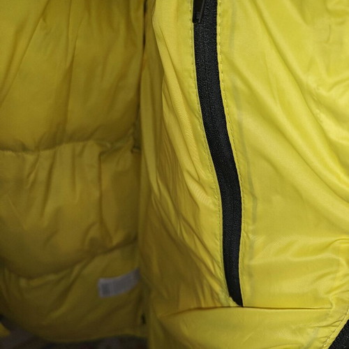 Cropp inflatable jacket with hood new, size Large, black-yellow
