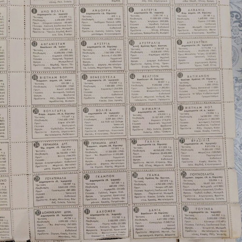 Collectible Flag Stickers from 1962, like new, set of 125