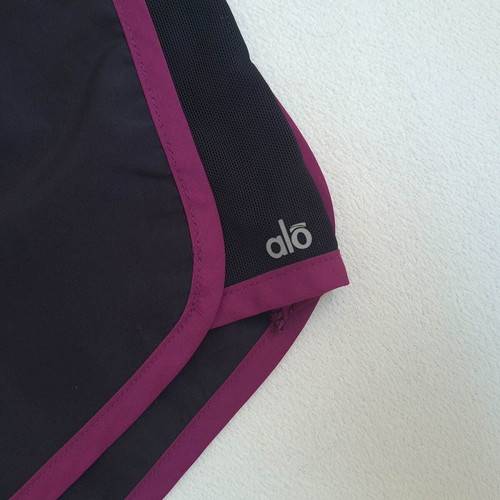 Alo Yoga women's sports shorts size L, black and purple