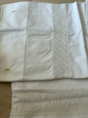 Double bed sheet with two pillowcases handmade, like new