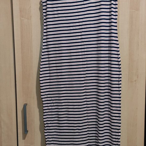 Pink Woman midi pencil dress like new, white and blue