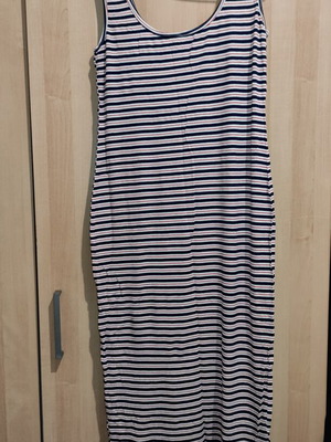 Pink Woman midi pencil dress like new, white and blue