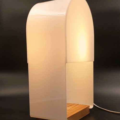 Table lamp model SANTORINI new, plexiglass and wood