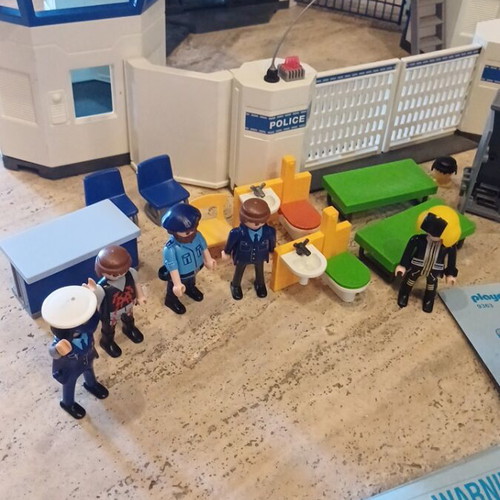 Playmobil police headquarters and special forces helicopter set used