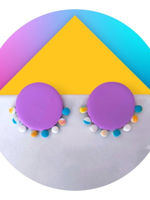 Handmade polymer clay earrings new with stainless steel fasteners
