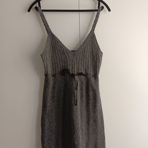Knitted women's mini dress gray like new