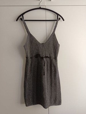 Knitted women's mini dress gray like new