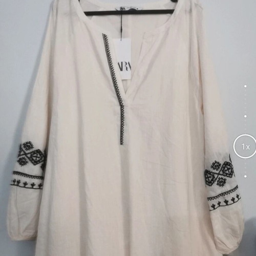 Zara dress with embroidery XL, 100% cotton, like new