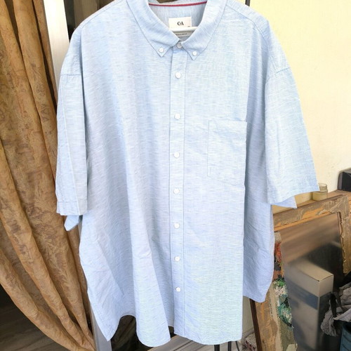 6XL 100% Cotton C&A Shirt Like New, Light Blue
