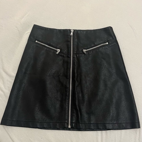 Pimkie mini leather skirt black new, size S 36