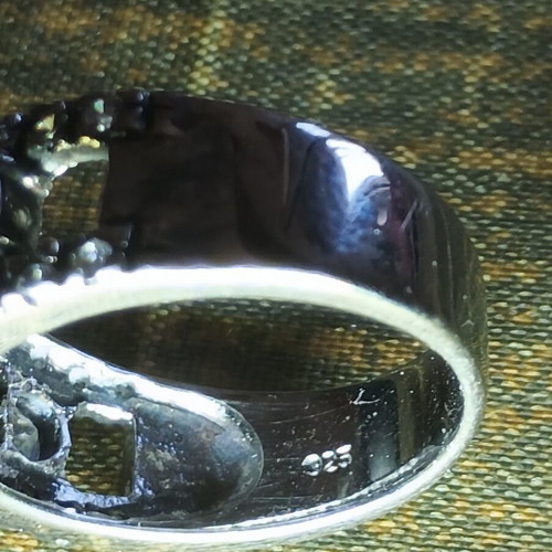 Silver ring 925 with pink and white zircon, size 53/54, like new