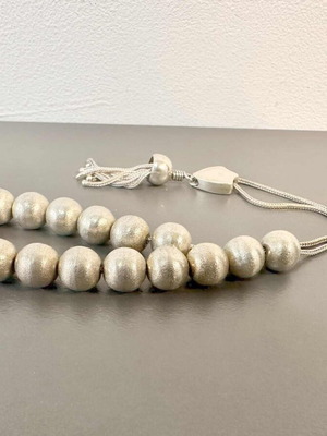 Silver worry beads new with 17 beads, 925 silver, 22 cm length