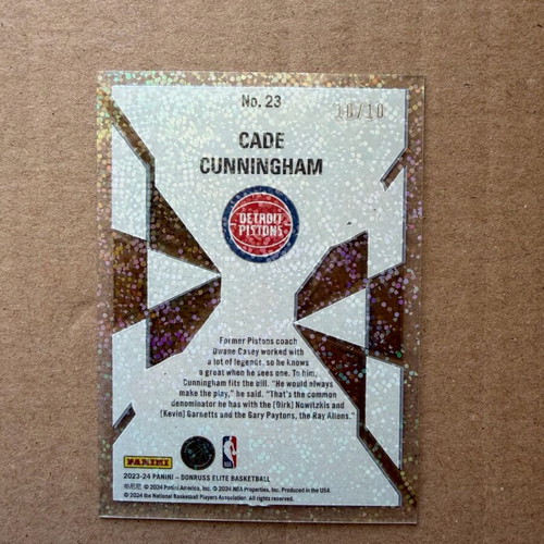 Panini Elite Donruss Cade Cunningham /10 like new