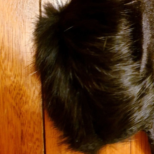 Velvet gloves with fur wrist size 7.5 new, black