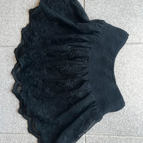 Pull & Bear black mini skirt with lace and floral details