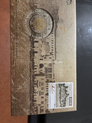 Special commemorative folder with stamp and 2 € coin 100 years of Crete union new