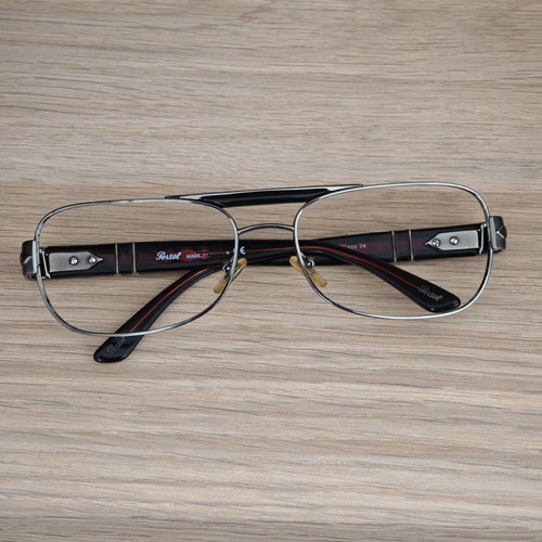 Persol 2338-S eyeglass frame used, brown and silver