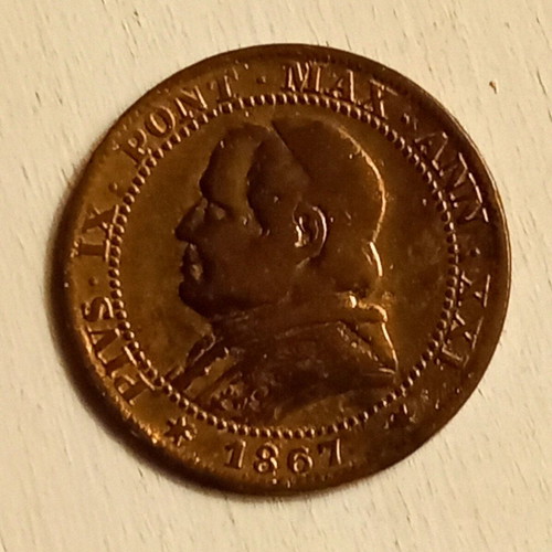 Copper coin 1 Soldo used from the Papal States