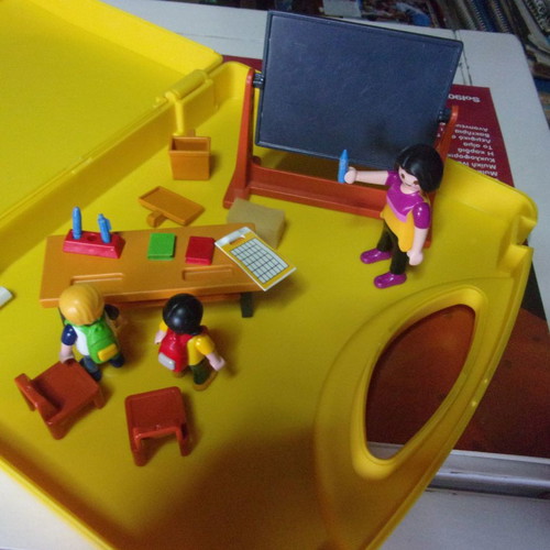 Playmobil school classroom in its case