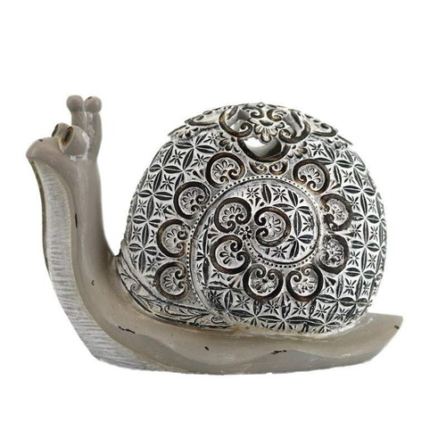 Decorative Snail Polyresin Silver 16.5x9x12cm New
