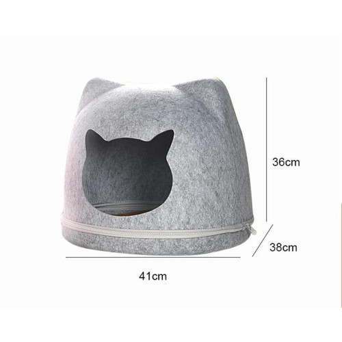 Cat bed gray new 41x38x36cm felt fabric