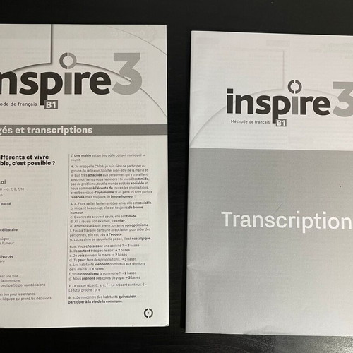 Inspire 3 Methode de francais books used, Livre de l'eleve and Cahier d'activites