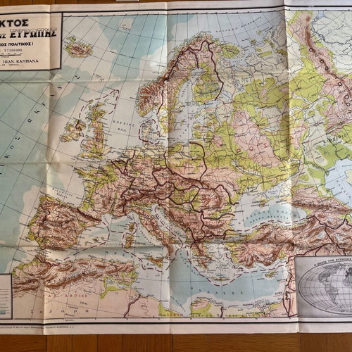 Vintage School Map of Europe used