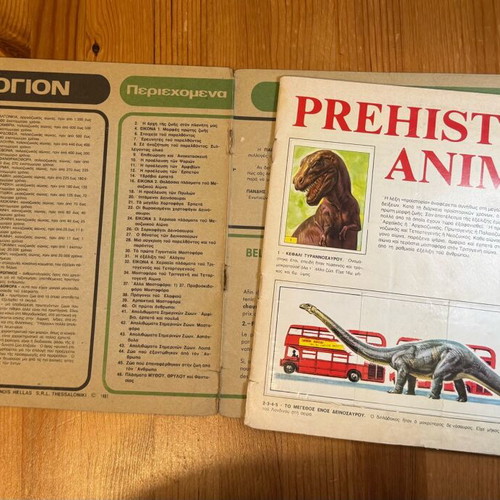 Prehistoric Animals sticker album by Panini used, 1980s edition