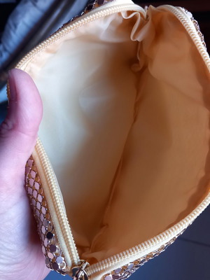 Small gold purse bag new with zipper