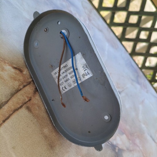 Aluminum outdoor wall light used, functional