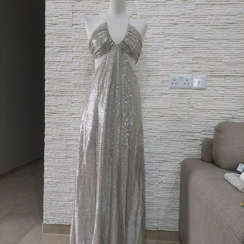 Silver dress size M like new