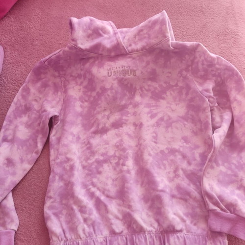 H&M hoodie sweatshirt like new, white and purple with hood