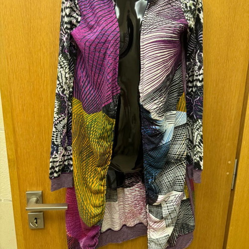 Zip-up dress Custo Barcelona with hood like new, purple and yellow