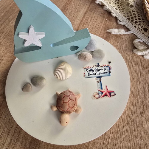 Porcelain decorative boat and tray handmade