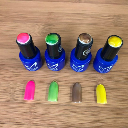Set of 4 gel polish 5 ml bottles new, stained glass colors