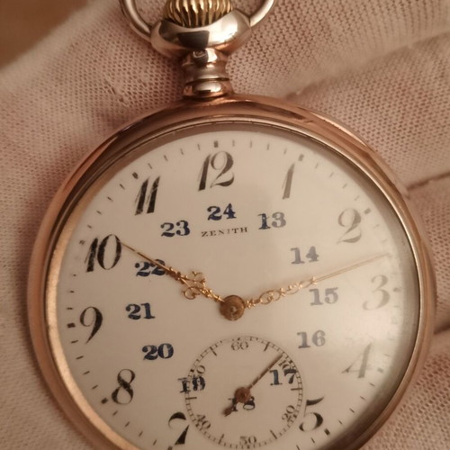 Zenith Lepine Pocket Watch 1919, like new, silver case