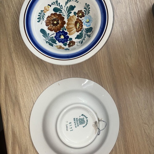 Vintage hand-painted ceramic plates Fajans Włocławek set of 2