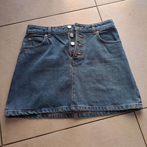 Classic denim mini skirt A-line size S 36 like new, blue