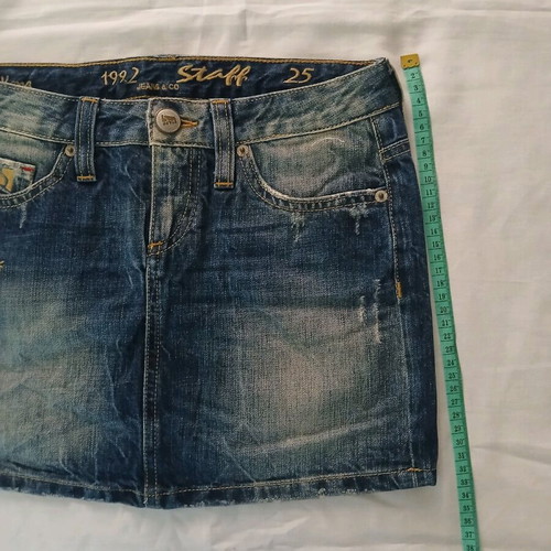 Staff low-rise denim skirt like new, size 25, blue