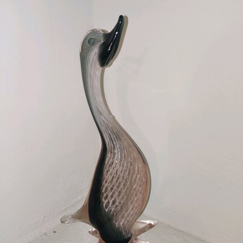 Murano large swan 32 cm like new, crystal decoration